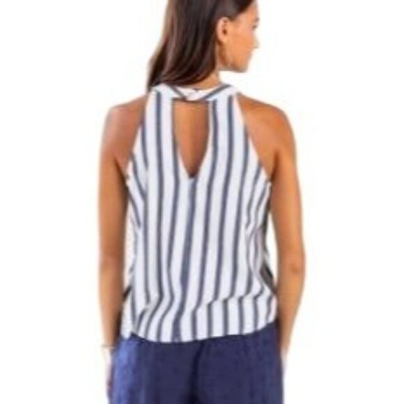 New! Harper Heritage x Francesca's Cleo Striped High Neck Tank Top Size XL - Picture 2 of 6